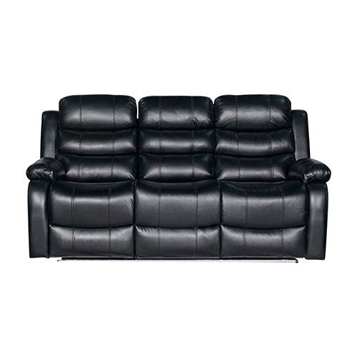 3-2-1 Seater Seater Finest Black Leatherette Recliner Feature Console LED Light Ultra Cushioned - Cosy Abode