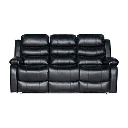 3-2-1 Seater Seater Finest Black Leatherette Recliner Feature Console LED Light Ultra Cushioned - Cosy Abode
