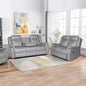 3-2 Seater Finest Grey Fabric Recliner Sofa Sturdy Construction Metal Mechanism - Cosy Abode