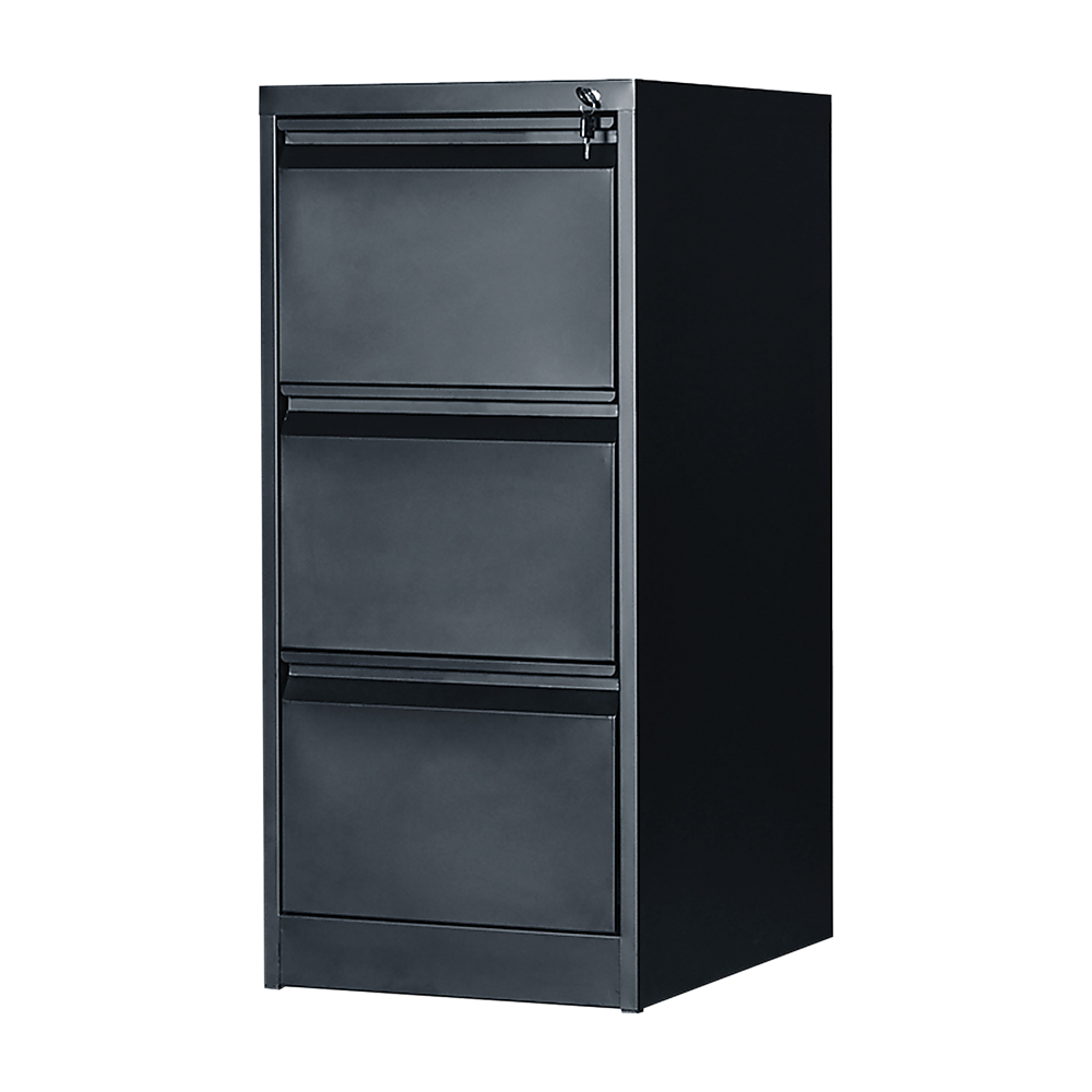 3-Drawer Shelf Office Filing Cabinet - Dark Grey - Cosy Abode