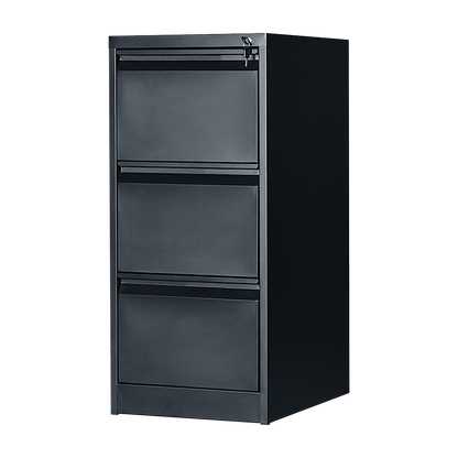 3-Drawer Shelf Office Filing Cabinet - Dark Grey - Cosy Abode