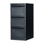 3-Drawer Shelf Office Filing Cabinet - Dark Grey - Cosy Abode