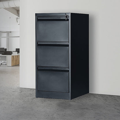 3-Drawer Shelf Office Filing Cabinet - Dark Grey - Cosy Abode