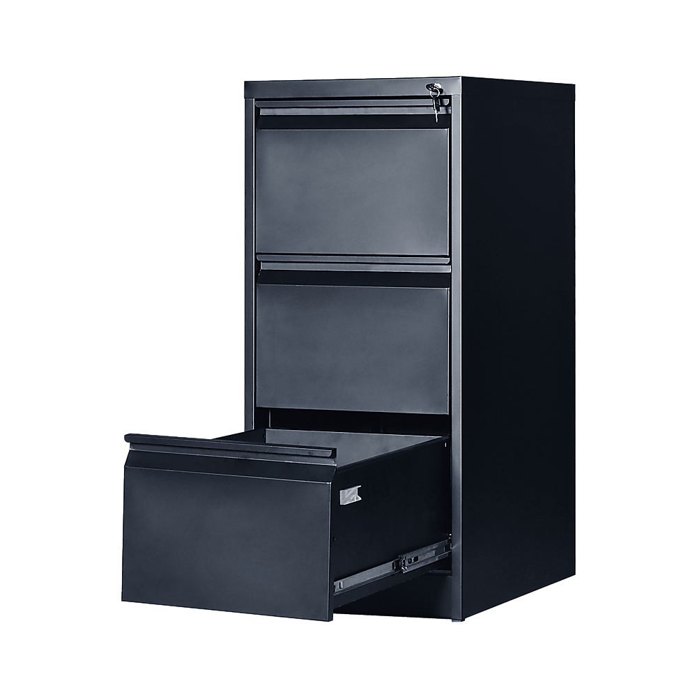 3-Drawer Shelf Office Filing Cabinet - Dark Grey - Cosy Abode