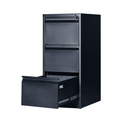 3-Drawer Shelf Office Filing Cabinet - Dark Grey - Cosy Abode