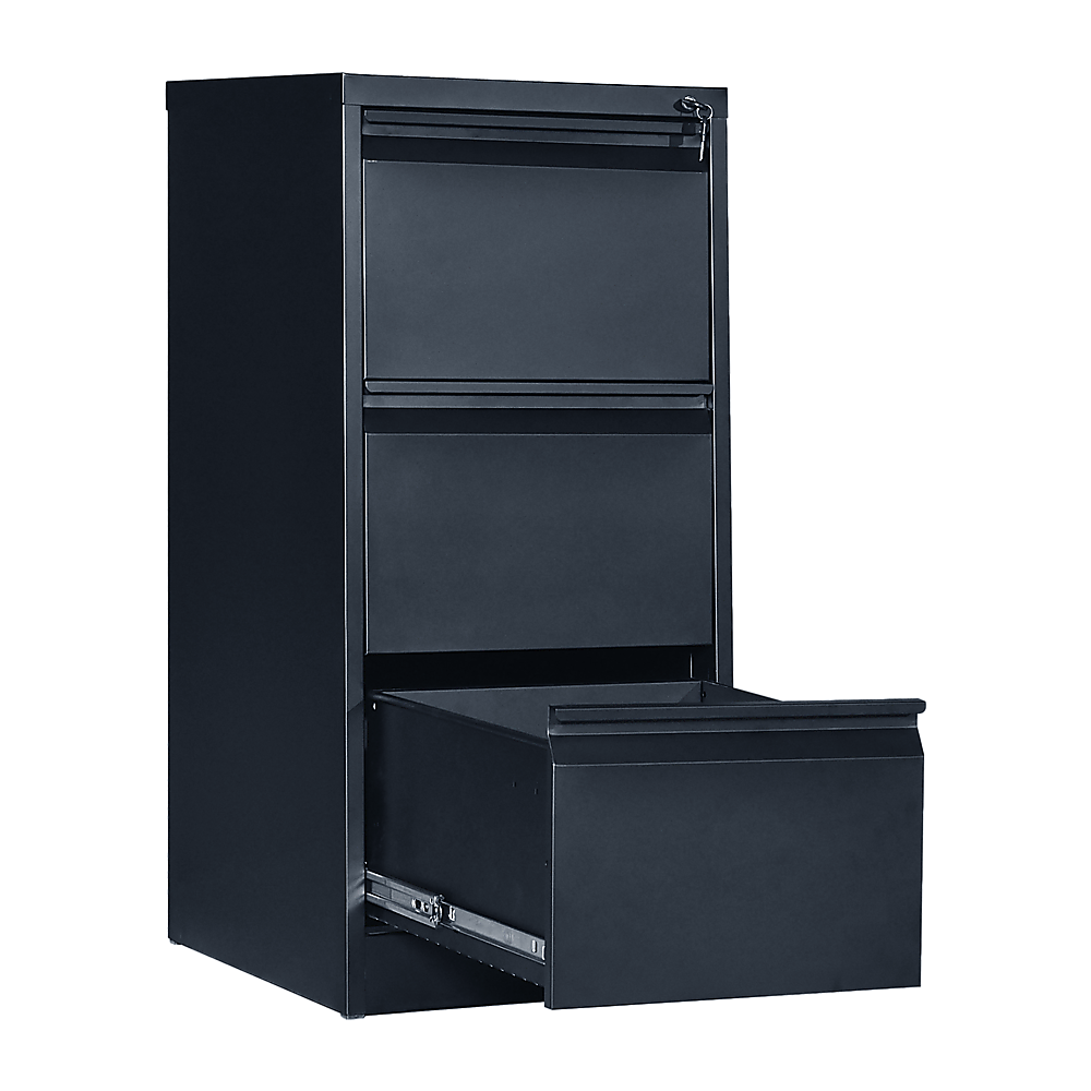 3-Drawer Shelf Office Filing Cabinet - Dark Grey - Cosy Abode