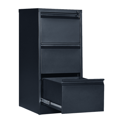 3-Drawer Shelf Office Filing Cabinet - Dark Grey - Cosy Abode