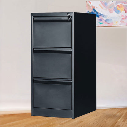 3-Drawer Shelf Office Filing Cabinet - Dark Grey - Cosy Abode