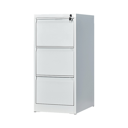 3-Drawer Shelf Office Filing Cabinet - White - Cosy Abode