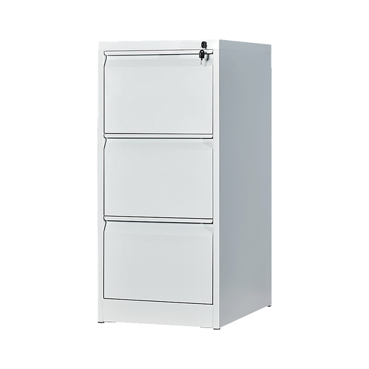 3-Drawer Shelf Office Filing Cabinet - White - Cosy Abode