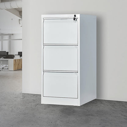 3-Drawer Shelf Office Filing Cabinet - White - Cosy Abode