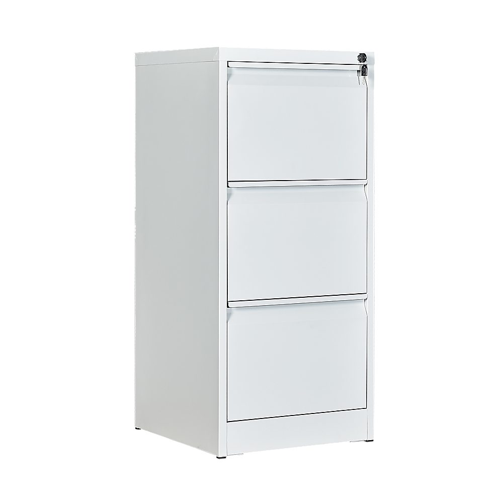 3-Drawer Shelf Office Filing Cabinet - White - Cosy Abode