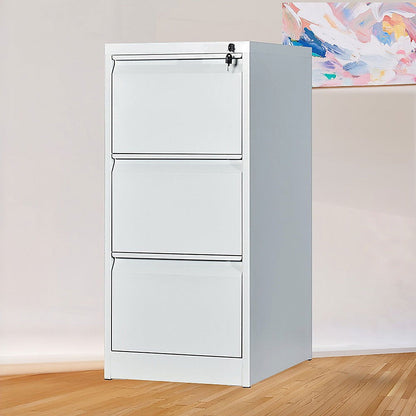 3-Drawer Shelf Office Filing Cabinet - White - Cosy Abode