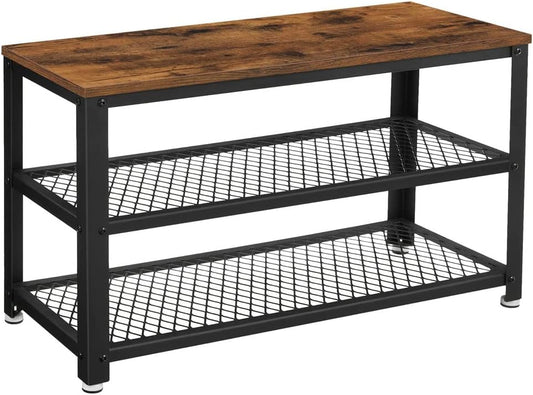 3-Tier Shoe Rack Storage Organizer, Wood Look - Cosy Abode