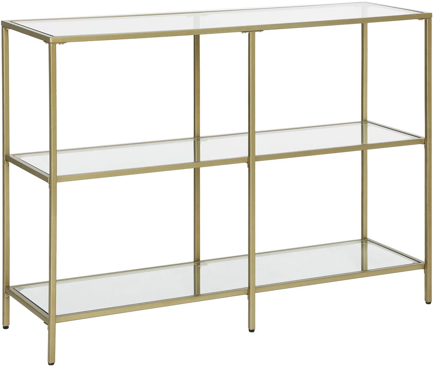 3-Tier Tempered Glass Sofa Table Modern Storage Shelves - Cosy Abode