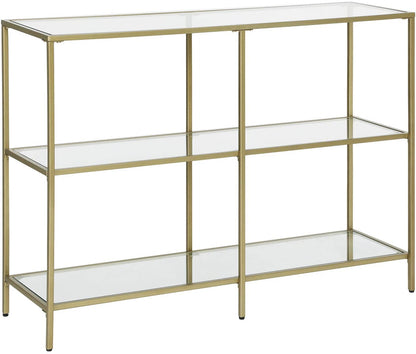 3-Tier Tempered Glass Sofa Table Modern Storage Shelves - Cosy Abode