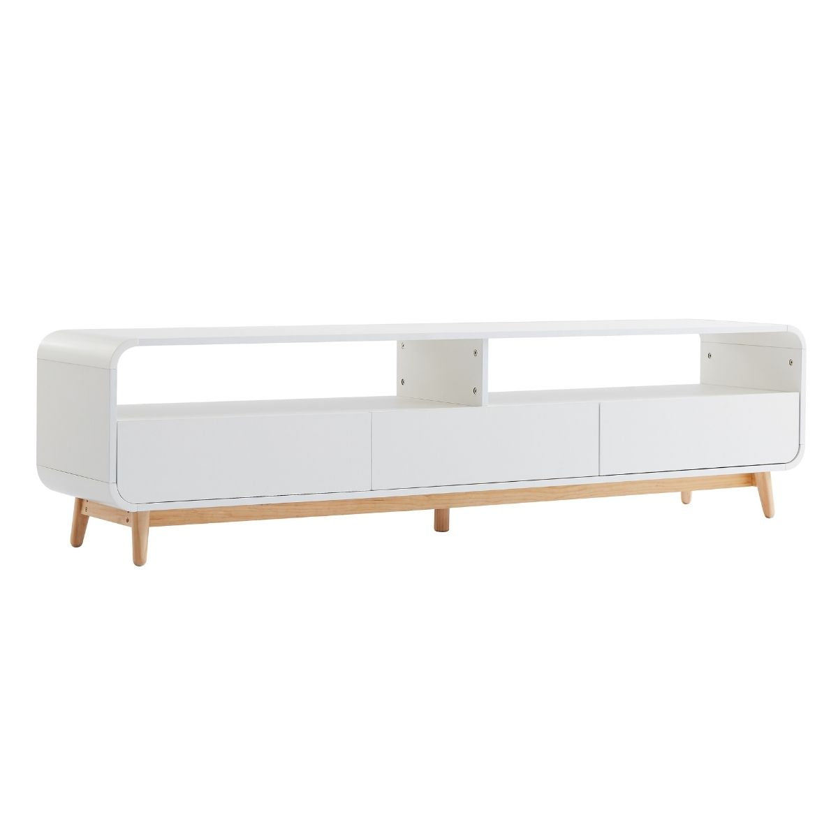 Merlin White  Modern Retro TV Unit 180CM - Cosy Abode