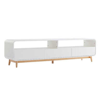 Merlin White  Modern Retro TV Unit 180CM - Cosy Abode