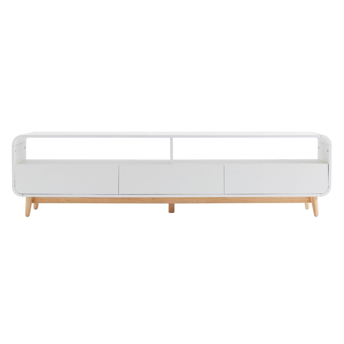 Merlin White  Modern Retro TV Unit 180CM - Cosy Abode