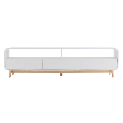 Merlin White  Modern Retro TV Unit 180CM - Cosy Abode