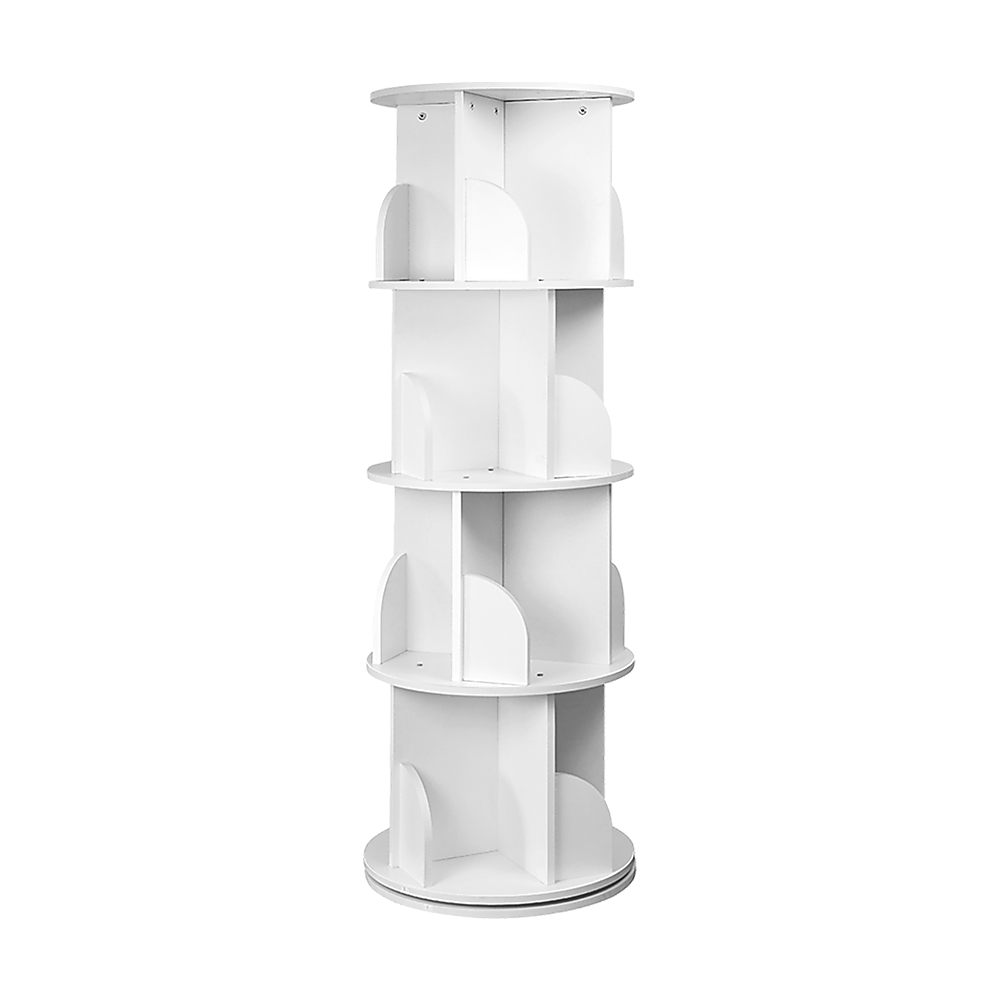 360-degree Rotating 4 Tier Display Shelf Bookcase Organiser - Cosy Abode