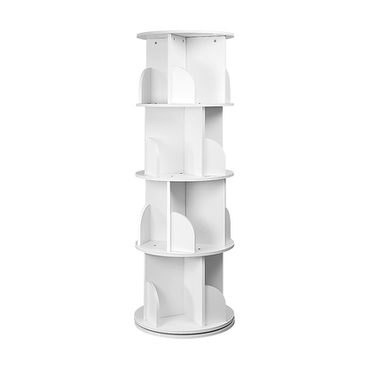360-degree Rotating 4 Tier Display Shelf Bookcase Organiser - Cosy Abode