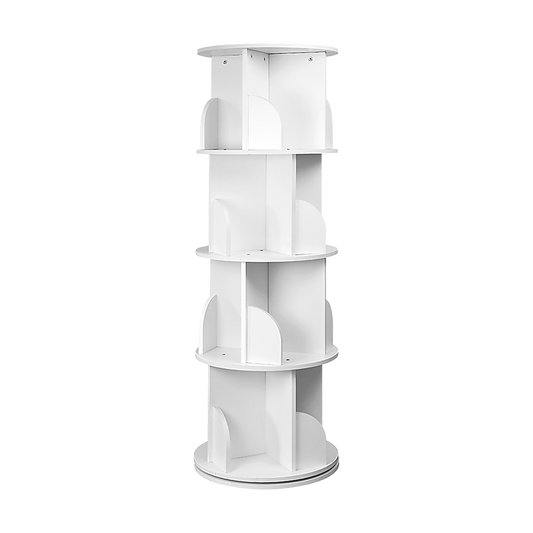 360-degree Rotating 4 Tier Display Shelf Bookcase Organiser - Cosy Abode