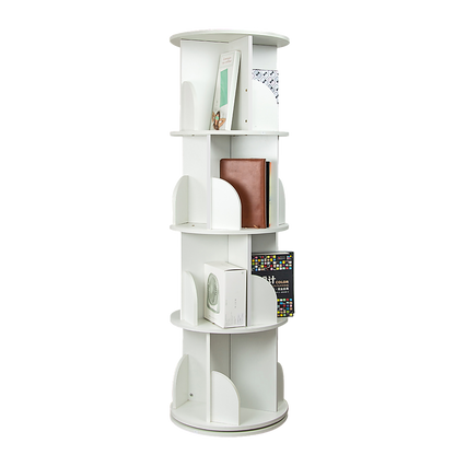 360-degree Rotating 4 Tier Display Shelf Bookcase Organiser - Cosy Abode