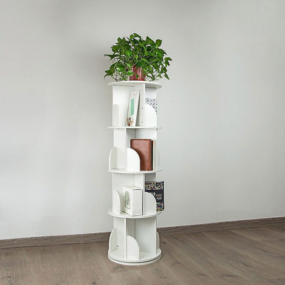 360-degree Rotating 4 Tier Display Shelf Bookcase Organiser - Cosy Abode