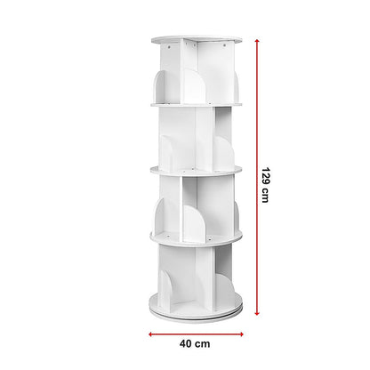 360-degree Rotating 4 Tier Display Shelf Bookcase Organiser - Cosy Abode