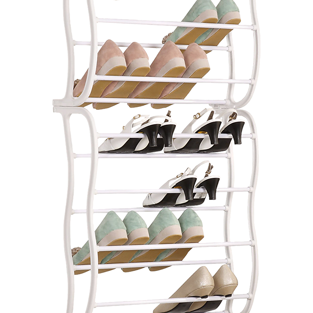 36 Pair Shoe Holder Organiser Over The Door Hanging Shelf Rack Storage Hook - Cosy Abode