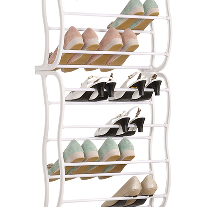 36 Pair Shoe Holder Organiser Over The Door Hanging Shelf Rack Storage Hook - Cosy Abode