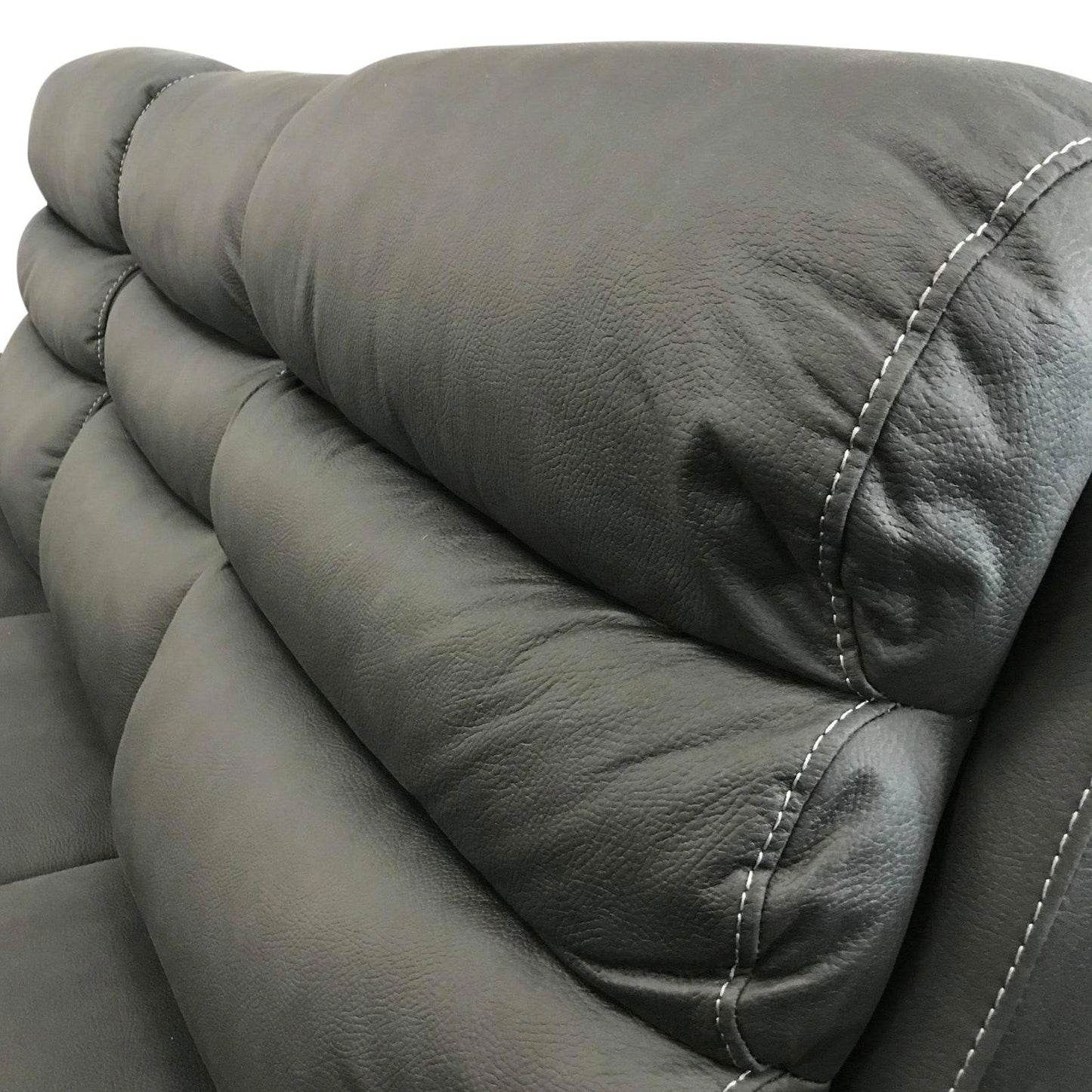 3RR+1RR+1RR Leatherette Grey Electric Recliner Feature Multi Positions Ultra Cushioned USB Outlets - Cosy Abode