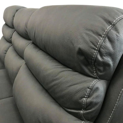 3RR+1RR+1RR Leatherette Grey Electric Recliner Feature Multi Positions Ultra Cushioned USB Outlets - Cosy Abode