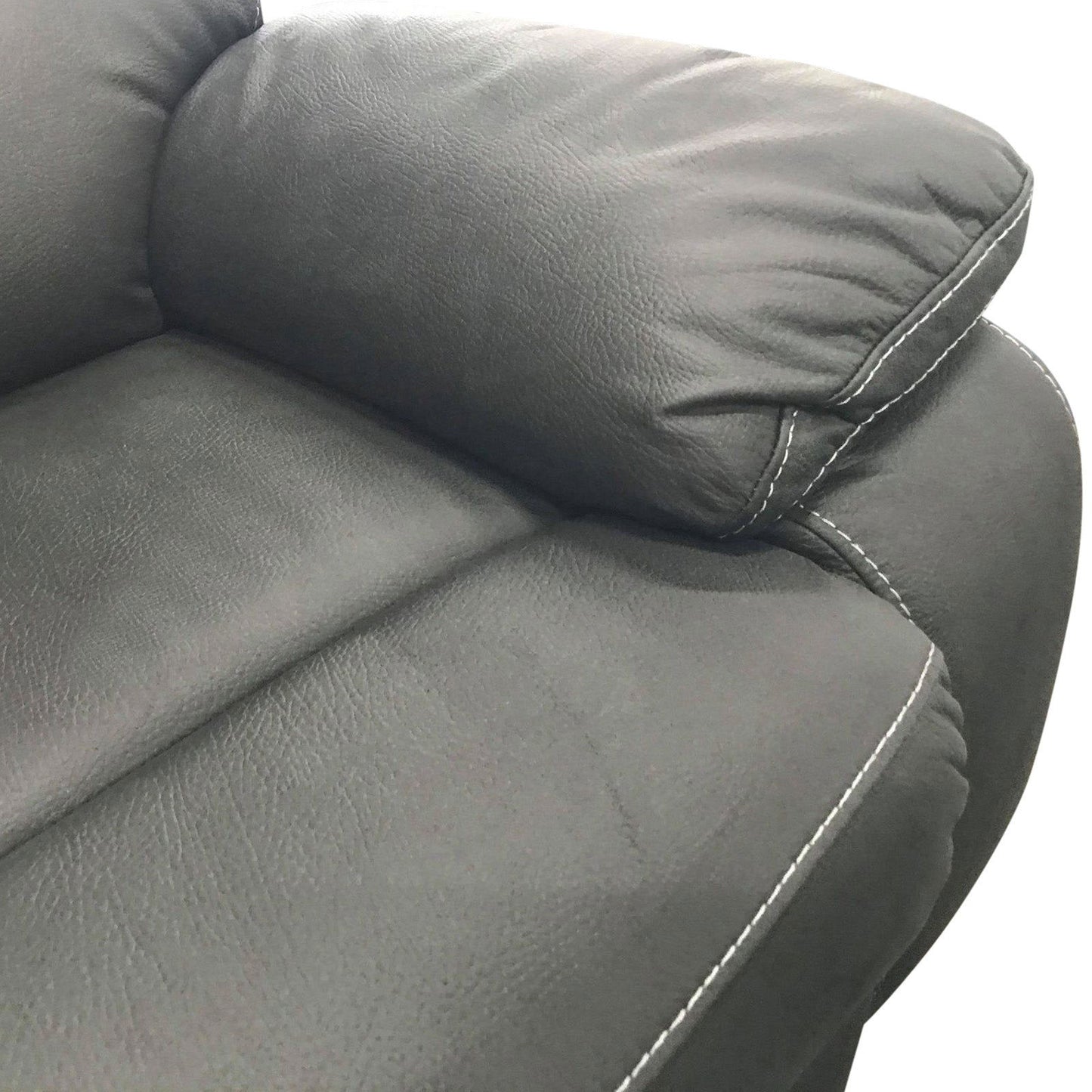 3RR+1RR+1RR Leatherette Grey Electric Recliner Feature Multi Positions Ultra Cushioned USB Outlets - Cosy Abode