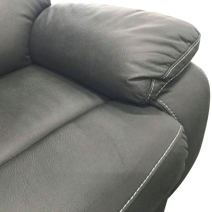 3RR+1RR+1RR Leatherette Grey Electric Recliner Feature Multi Positions Ultra Cushioned USB Outlets - Cosy Abode