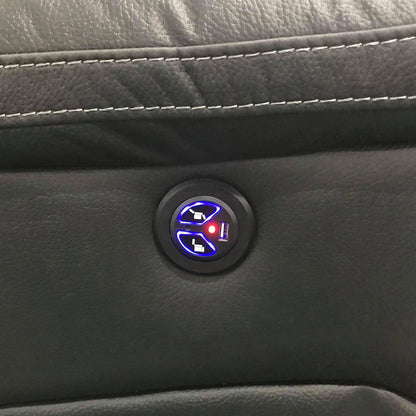 3RR+1RR+1RR Leatherette Grey Electric Recliner Feature Multi Positions Ultra Cushioned USB Outlets - Cosy Abode