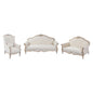 3S+2S+1X Wing Chair Oak Wood White Washed Finish Rolled Armrest Linen Sofa Fabric - Cosy Abode
