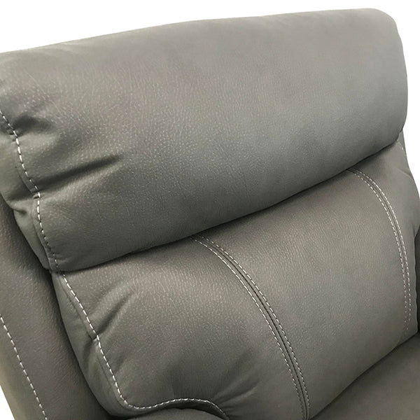 3+1+1 Seater Electric Recliner Sofa In Luxe Rhino Polyester Plywood Fabric In Ash Colour with Plastic Black Base - Cosy Abode