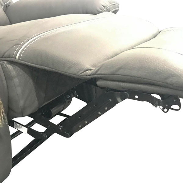 3+1+1 Seater Electric Recliner Sofa In Luxe Rhino Polyester Plywood Fabric In Ash Colour with Plastic Black Base - Cosy Abode