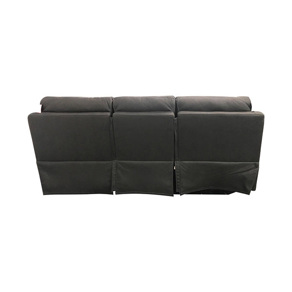 3+1+1 Seater Electric Recliner Sofa In Luxe Rhino Polyester Plywood Fabric In Ash Colour with Plastic Black Base - Cosy Abode