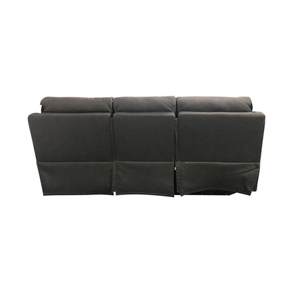 3+1+1 Seater Electric Recliner Sofa In Luxe Rhino Polyester Plywood Fabric In Ash Colour with Plastic Black Base - Cosy Abode