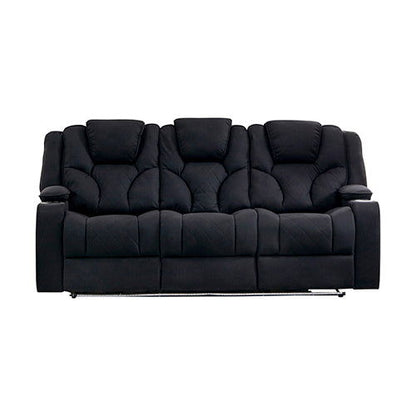 3+1+1 Seater Electric Recliner Stylish Rhino Fabric Black Lounge Armchair with LED Features - Cosy Abode