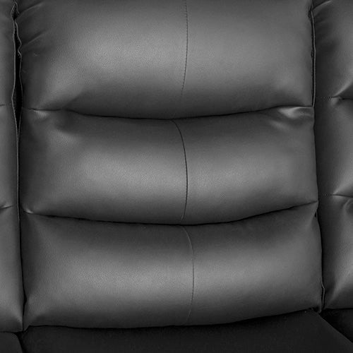 3+1+1 Seater Recliner Sofa In Faux Leather Lounge Couch in Black - Cosy Abode