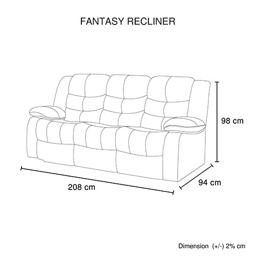 3+1+1 Seater Recliner Sofa In Faux Leather Lounge Couch in Black - Cosy Abode
