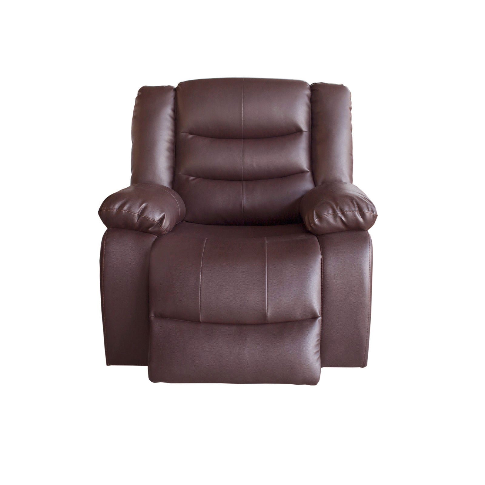 3+1+1 Seater Recliner Sofa In Faux Leather Lounge Couch in Brown - Cosy Abode