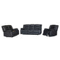 3+2+1 Seater Recliner Sofa In Faux Leather Lounge Couch in Black - Cosy Abode