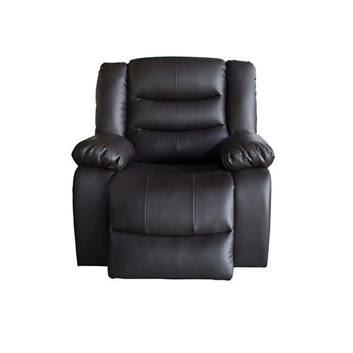 3+2+1 Seater Recliner Sofa In Faux Leather Lounge Couch in Black - Cosy Abode