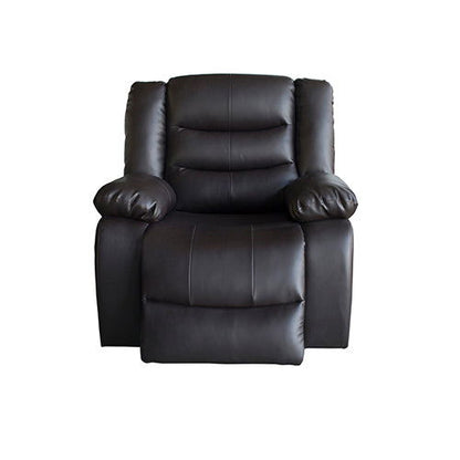 3+2+1 Seater Recliner Sofa In Faux Leather Lounge Couch in Black - Cosy Abode