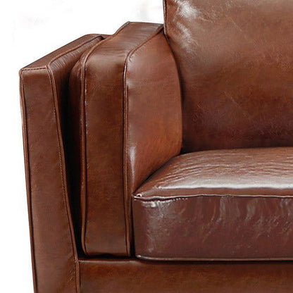 3+2+1 Seater Sofa Brown Leather Lounge Set for Living Room Couch with Wooden Frame - Cosy Abode